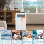 SHINCO Mobile Klimaanlage mit Abluftschlauch, 9000BTU, 2,6 kW, Kühlen&Ventilieren&Entfeuchten, Mobiles Klimagert mit Schlafmodus, Raumgre bis 22㎡, 24-Stunden-Timer