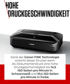 Canon PIXMA iX6850 Drucker Farbtintenstrahl Multifunktionsgerät DIN A3+ (Bürodrucker, Fotodruck, Textdruck, 9.600 x 2.400 DPI, WiFi, WLAN, USB, 5 Separate Tinten, Direktdruck, Print App) schwarz
