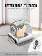 Selbstreinigende Katzentoilette, Automatische Katzentoilette mit Matte und Einlagen, 65 l + 9 l große Kapazität, Selbstreinigende Katzentoilette, App-Steuerung/Geeignet für mehrere Katzen – Grau