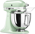 KitchenAid Küchenmaschine I Artisan I Kippbarem Food Processor I Teigknetmaschine mit 5 Zubehör | 2 Schüsseln aus Edelstahl | 4.8 L | Pistaccio