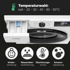 Bomann Waschmaschine 7kg | max. 1400 U/min | 10 Jahre Motor-Garantie | effizienter, leiser & langlebiger Invertermotor | 15 Programme | Endzeitvorwahl | LED-Display | Washing Machine | WA 7175 wei