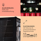 Klarstein Kühlschrank 70L, Kleiner Kühlschrank mit Herausnehmbaren Ablagen, Leiser Mini Kühlschrank mit Glastür & LED, Getränkekühlschrank Klein, Outdoor Geeignet, Biersafe für Flaschen, 0-10°C