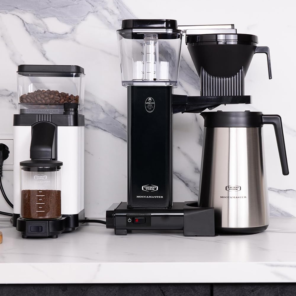 Moccamaster KBGT, Filterkaffeemaschine mit Thermoskanne, Filterkaffeemaschine, Off-White, 1.25L