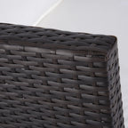 Outsunny Polyrattan Gartensofa-Set 3-teilig mit Hocker Kissen Outdoor