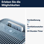 De'Longhi Pinguino PAC EM82, Mobile Klimaanlage für Rume bis zu 80 m, 9.400 BTU, 2,4 kW, 63 dB, Entfeuchtungsfunktion, Energieklasse A, 24h-Timer, Wei