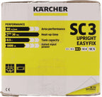 Krcher Dampfreiniger SC 3 Upright EasyFix, Aufheizzeit: 0,5 min., Flchenleistung: ca. 60 m, Tank: 0,5 l, Heizleistung: 1.600 W, mit Bodendüse, Bodentuch, Teppichgleiter, Entkalkungskartusche