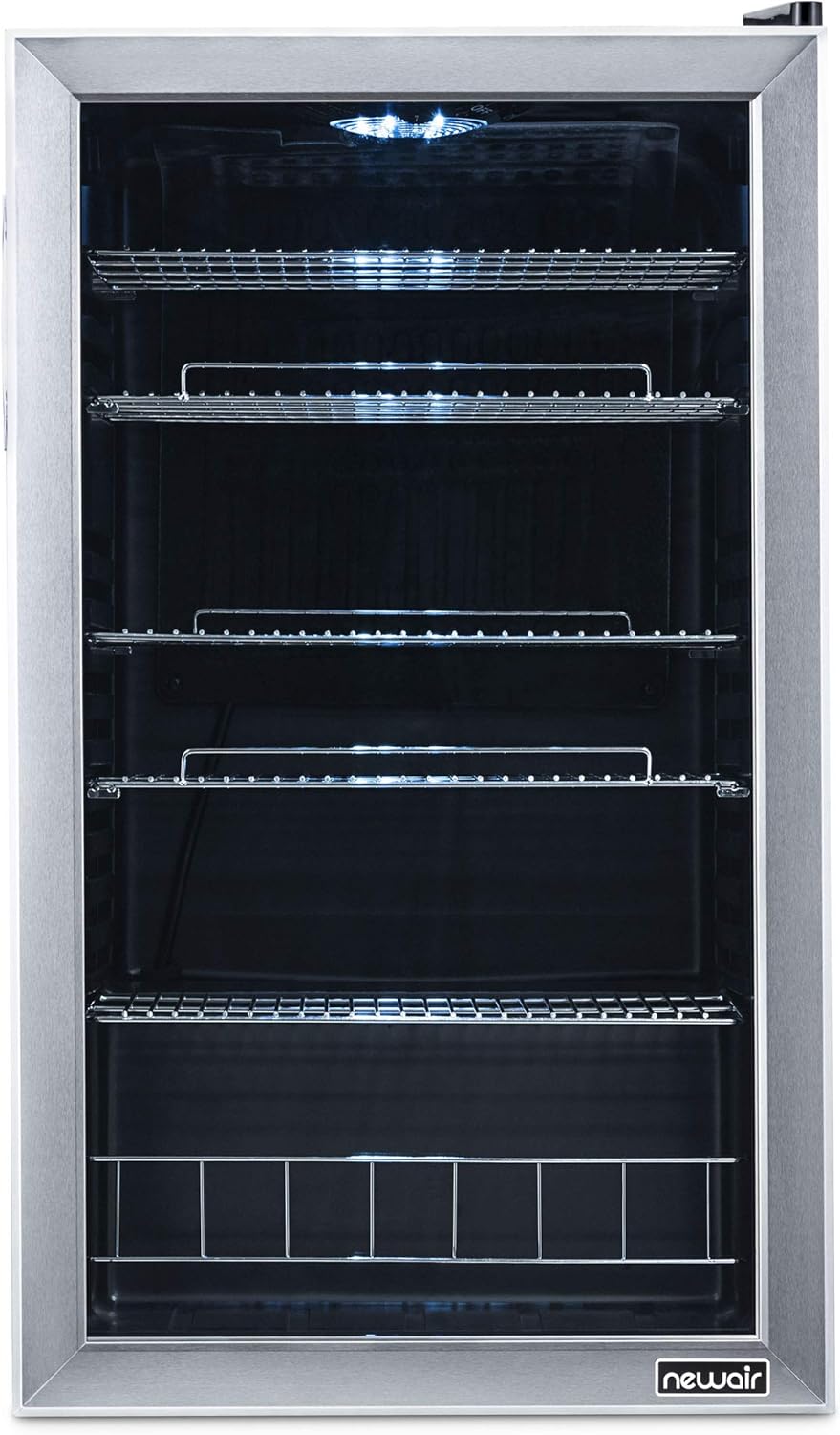 Getränkekühlschrank | Freistehender Kühlschrank für 126 Dosen mit Glastür mit Scharnier rechts | Mini-Getränkekühlschrank, perfekt für Bier, Wein, Limonade und kühlere Getränke