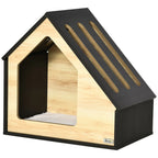 PawHut Hundehütte Holz 60x40 cm mit Kissen für kleine Hunde