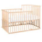 babybay Original Beistellbett aus massivem Buchenholz / kompakt & verwandelbar / Kinderbett Höhe stufenlos verstellbar & umweltfreundlich / mitwachsendes Babybett (weiß lackiert) / inkl. Matratze