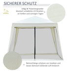 Outsunny Gartenpavillon mit Moskitonetz wasserabweisend cremeweiß