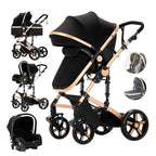 3 in 1 Kombikinderwagen 3 in 1 Reisesysteme Kinderwagen Infant Hochlandschaft Liegender Buggy Kinderwagen Neugeborenen Kinderwagen Faltbarer Standardkinderwagen (906 White)