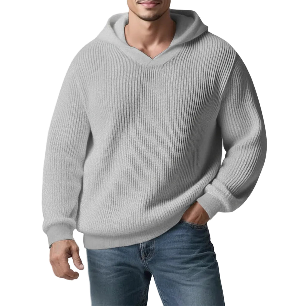 Minimalistischer Herren Hoodie Rundhals langarm