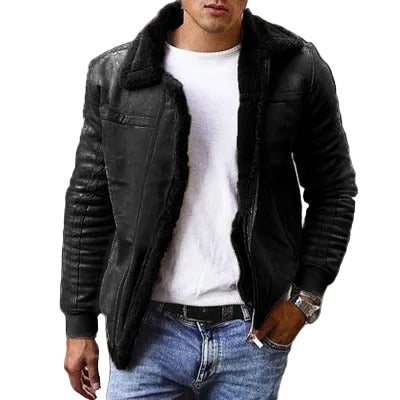 Herren Jacke Reißverschluss langarm schmale Passform Vorderansicht