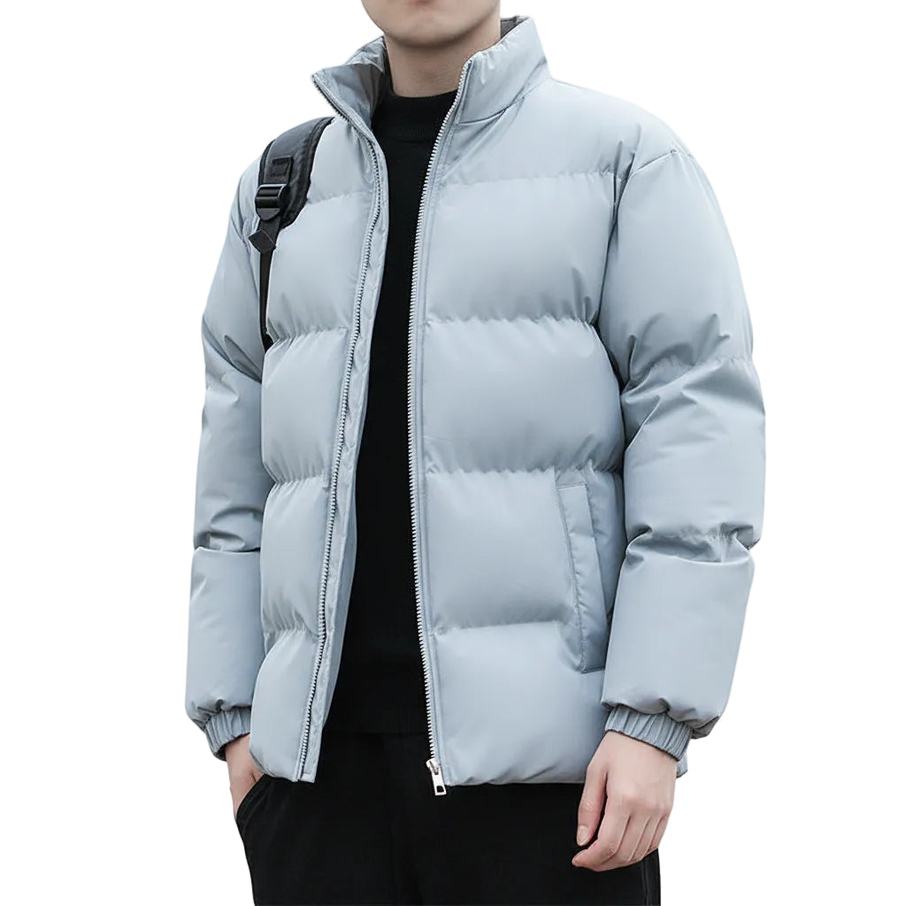 Moderne Herren Jacke mit Stehkragen langarm lockerer Schnitt