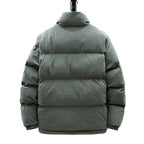 Herren Jacke Waffelstruktur mit Knopfleiste langarm lockerer Schnitt Seitenansicht
