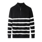 Detail langer Ärmel gestreifter Herren Sweater