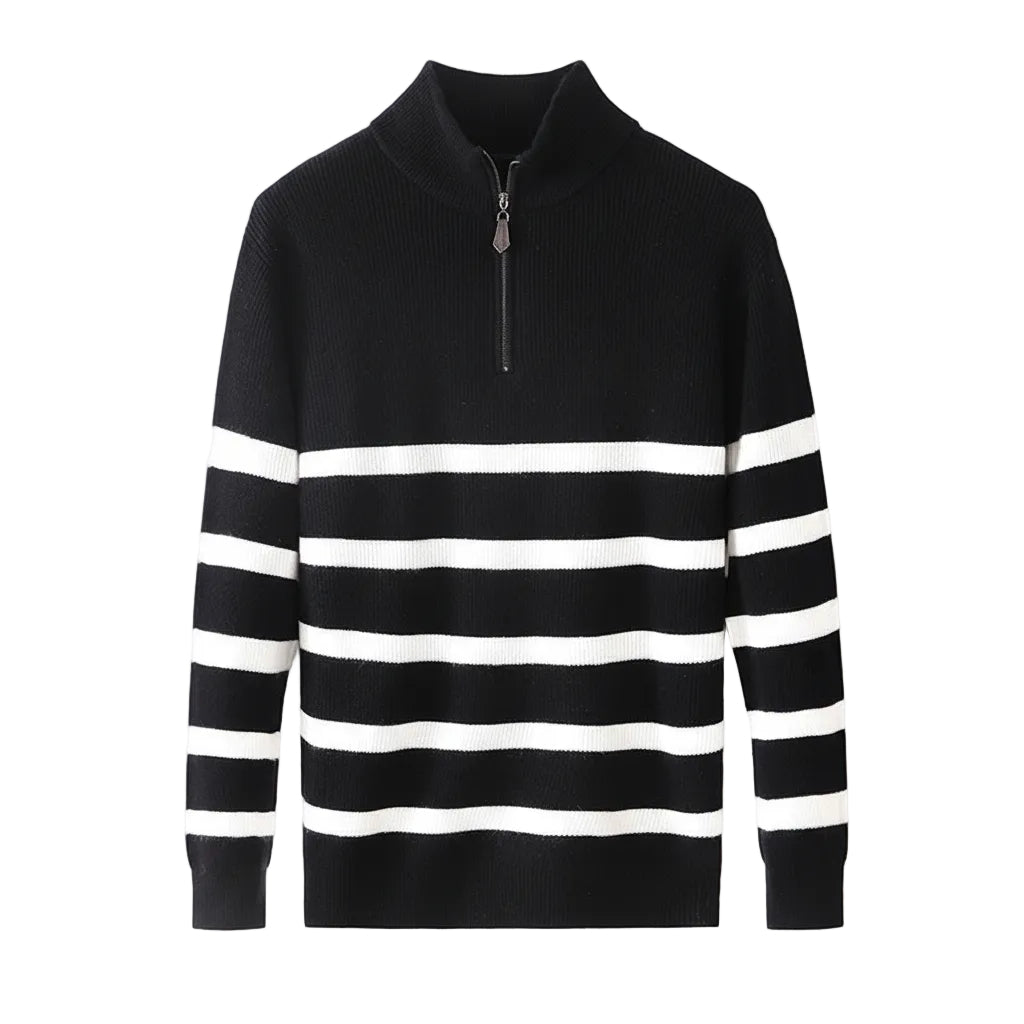 Detail langer Ärmel gestreifter Herren Sweater
