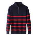 Gestreifter Herren Sweater mit Rundhals im modernen Design