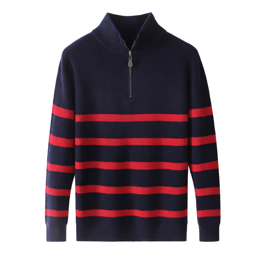 Gestreifter Herren Sweater mit Rundhals im modernen Design