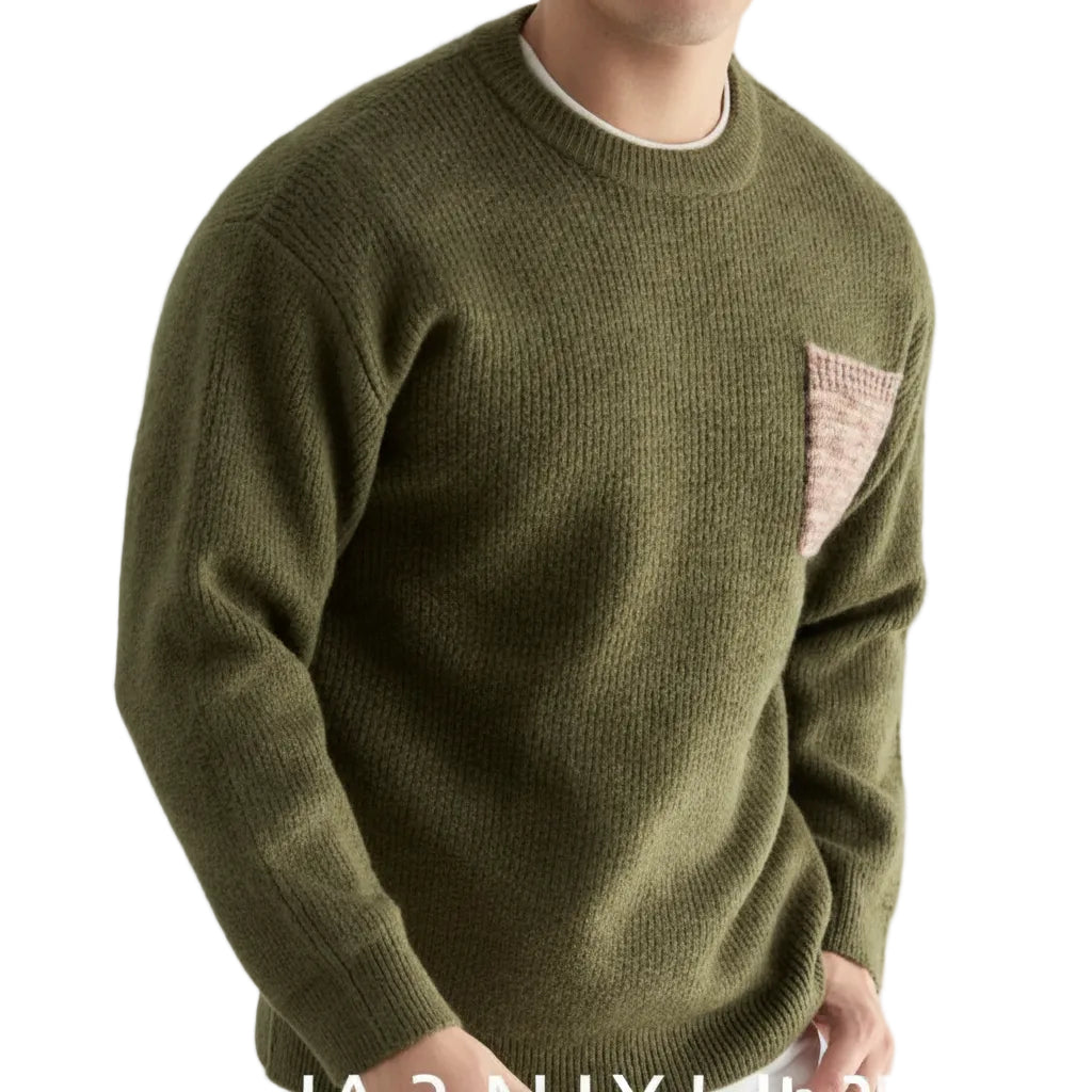 Detailansicht Herren Sweater Rundhals aus Strick