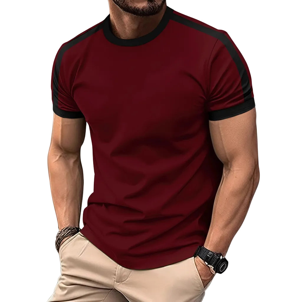 Herren T-Shirt kurzarm mit Mesh Struktur und Rundhals