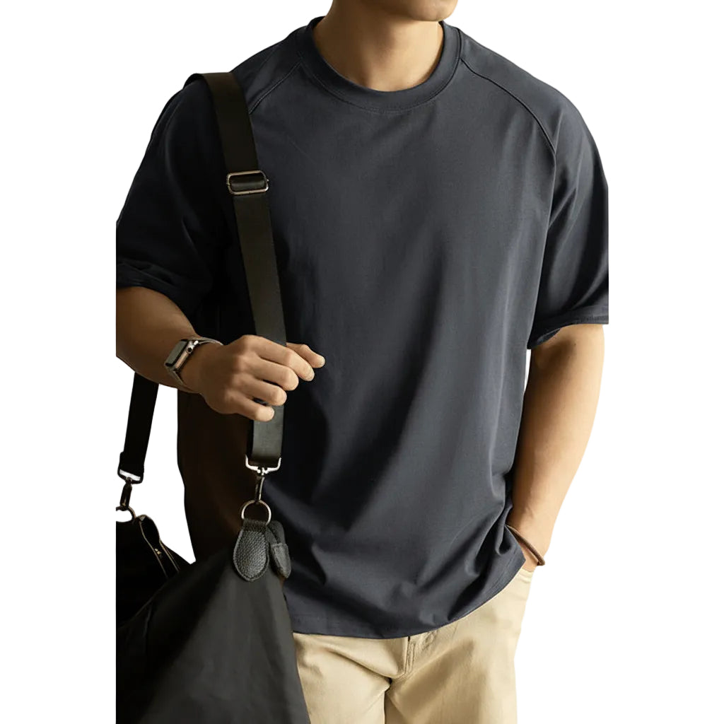 Detailansicht T-Shirt Herren Raglanärmel antibakteriell UV-Schutz cremeweiß