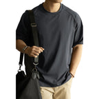 T-Shirt Herren Raglanärmel antibakteriell UV-Schutz lockerer Schnitt schokoladenbraun Rückansicht