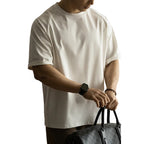 T-Shirt Herren Raglanärmel antibakteriell UV-Schutz lockerer Schnitt schokoladenbraun Vorderansicht